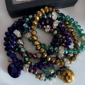 Multicolor Beaded Bracelet and Earring Set